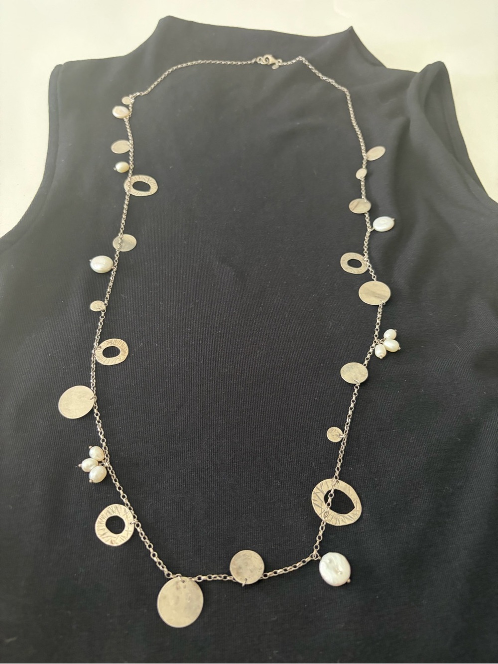 Silpada Sterling silver Pearl Station Necklace